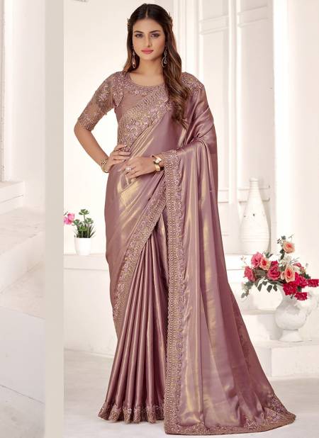 Lavender NARI FASHION New Fancy Party Wear Heavy Silk Latest Saree Collection 6148